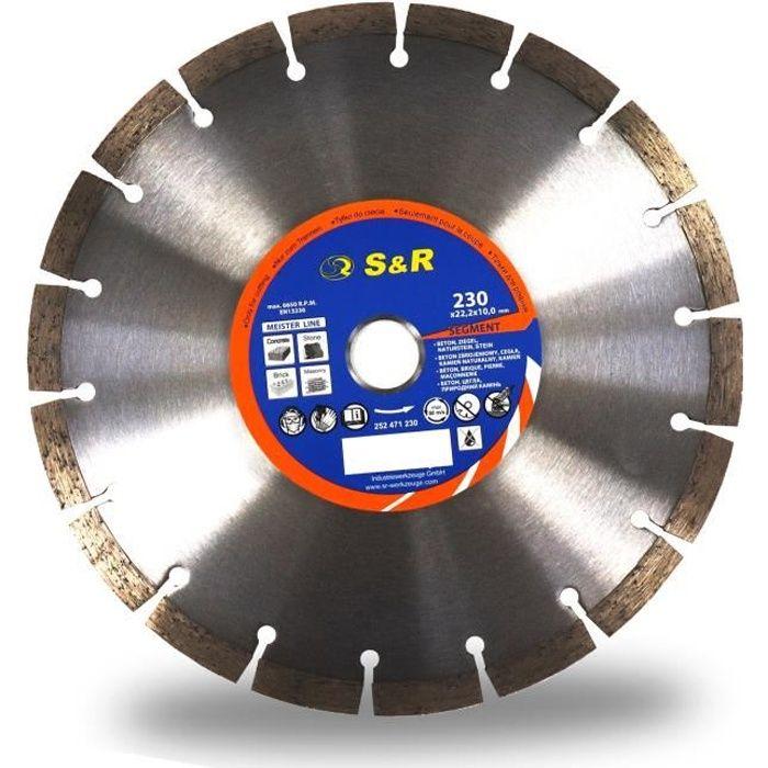 Disque diamant - S&R - 230 mm - Tronçonnage béton - Universel - Soudé au laser