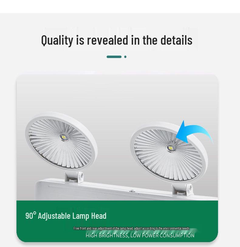 Punch-Free Double-Headed Emergency Exit Light - 24V/220V Corridor Safety Evacuation