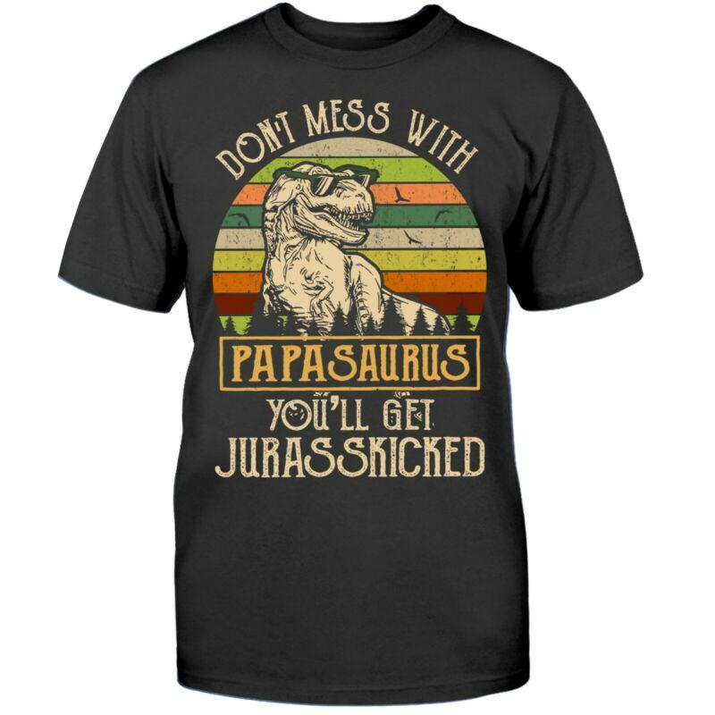 Papasaurus T Shirt For Papa Dad Daddy T 