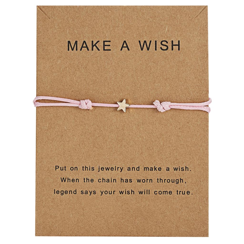 Exquisite Adjustable Wax Rope Bracelet for Wish Card Star Charm Bracelets Decor