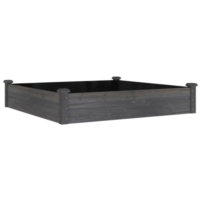 VidaXL Lit surélevé de jardin doublure 120x120x25 cm bois massif sapin 364294