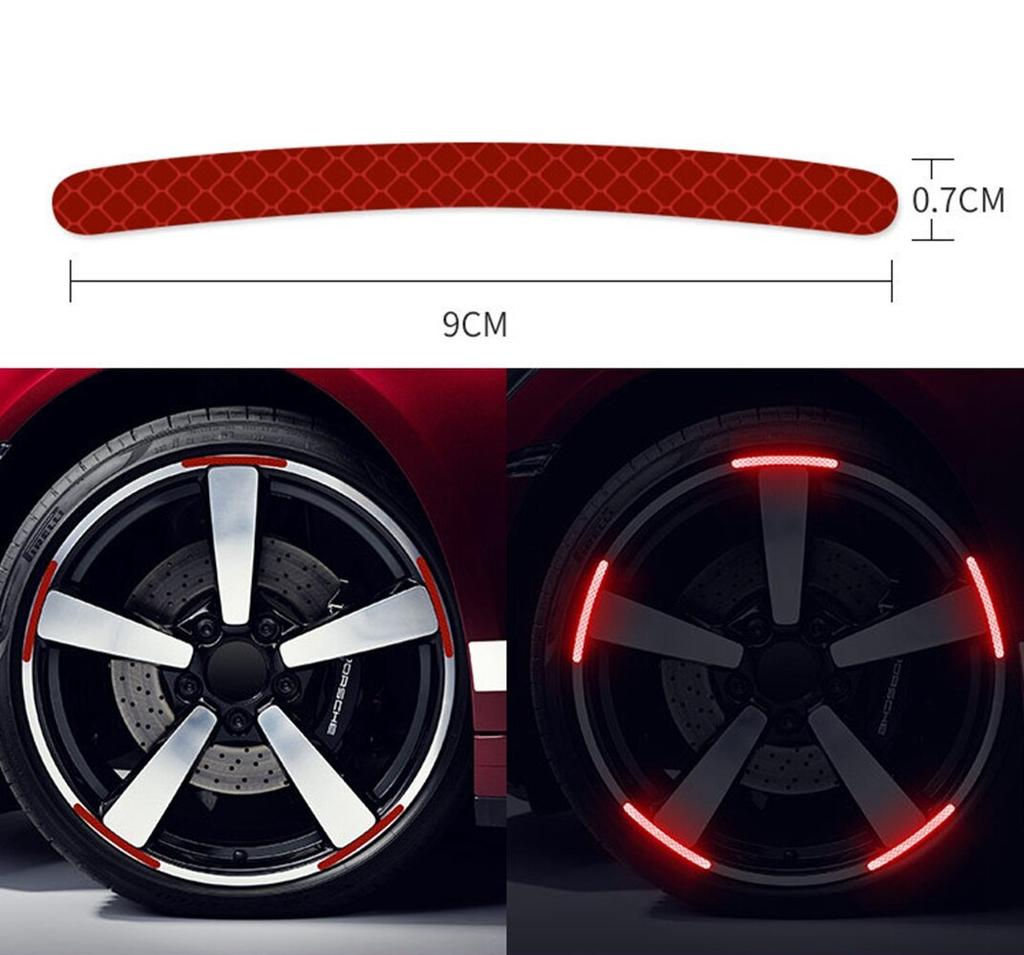 Reflective Warning Stickers For Car Wheels 20pcs Universal Luminous Decorative Strips For Motorcycles And Bicycles