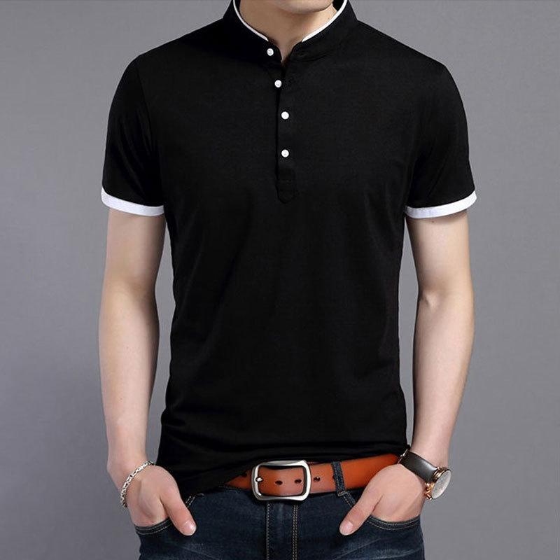 Short-Sleeved T-shirt Men's Summer New Stand Collar Polo Shirt Men Half-Sleeve Bottoming Shirt