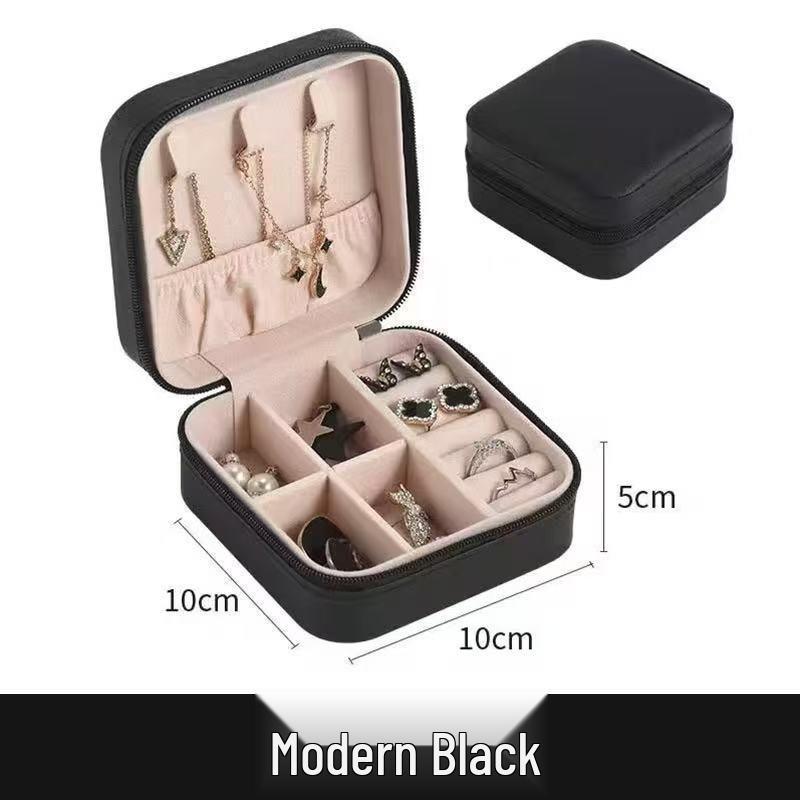 2025 Portable Leather Jewelry Storage Box for Earrings, Studs, Bracelets, Necklaces, and Rings