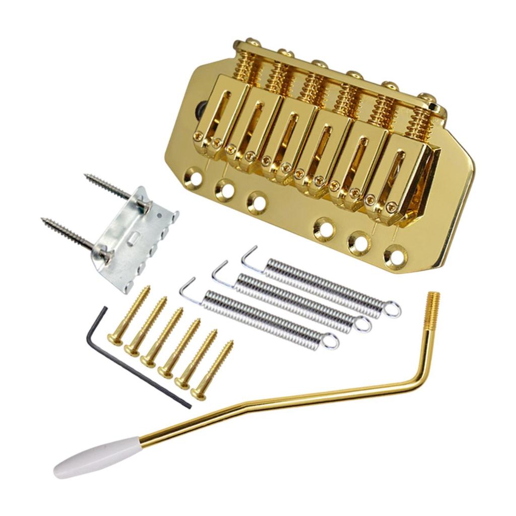 Guitar Tremolo Bridge Set Replacement Part Easy To Install Sturdy Construction with Mounting Accessories Top Loaded Tailpiece