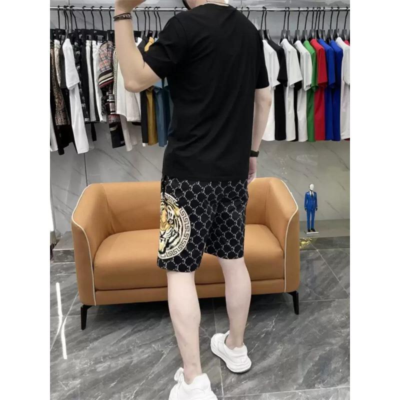 

2025 Популярный модный брендовый спортивный и досуговый костюм, мужская летняя футболка с круглым вырезом, быстросохнущая, с короткими рукавами и 3D-принтом XS