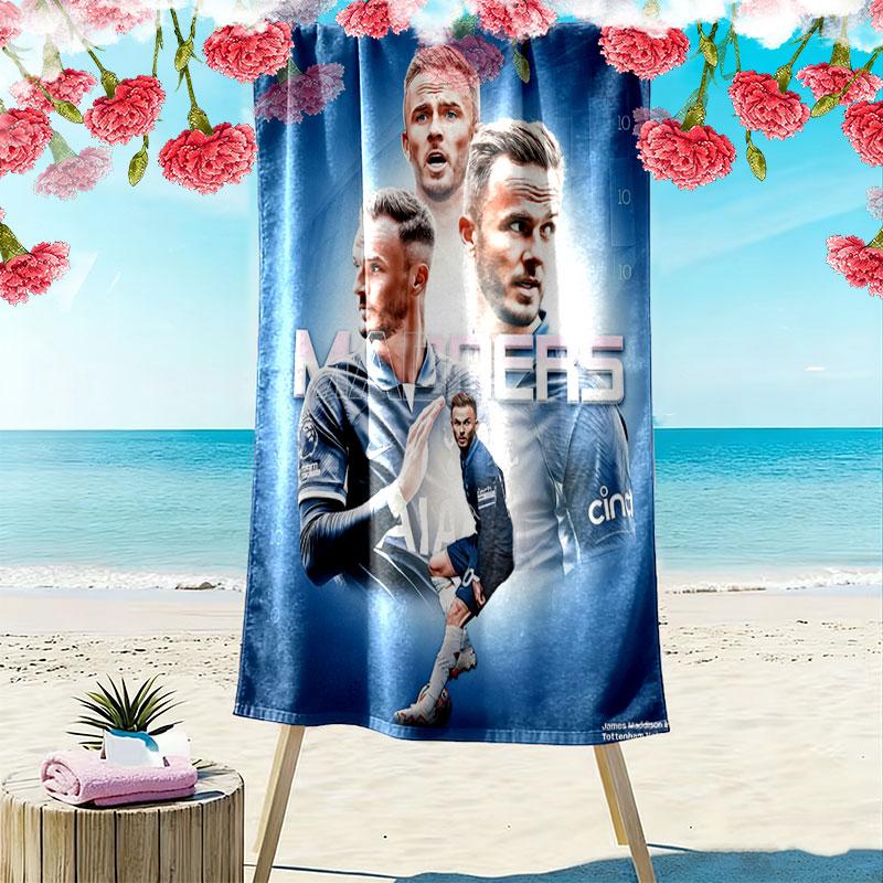 Tottenham Print Beach Towel, Large Soft Quick Dry Towel for Beach Camping Swimming