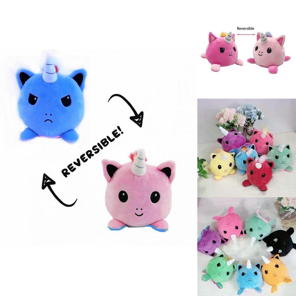 Magical Reversible Unicorn Plush Doll Luxurious Soft Material With Feather Cotton Filling For Comfort