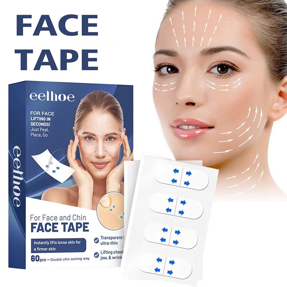 Portable Facial Lifting Strips 60pcs Ingredient Safety Anti Aging Patches Waterproof Elastic Breathable for Face Forehead Neck
