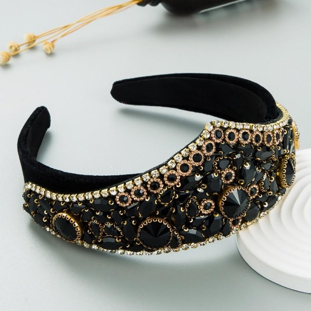 Retro Colorful Rhinestone Headbands Full Diamond Super Flash Crown Hairband Hair Band Hoop Hair Accessories