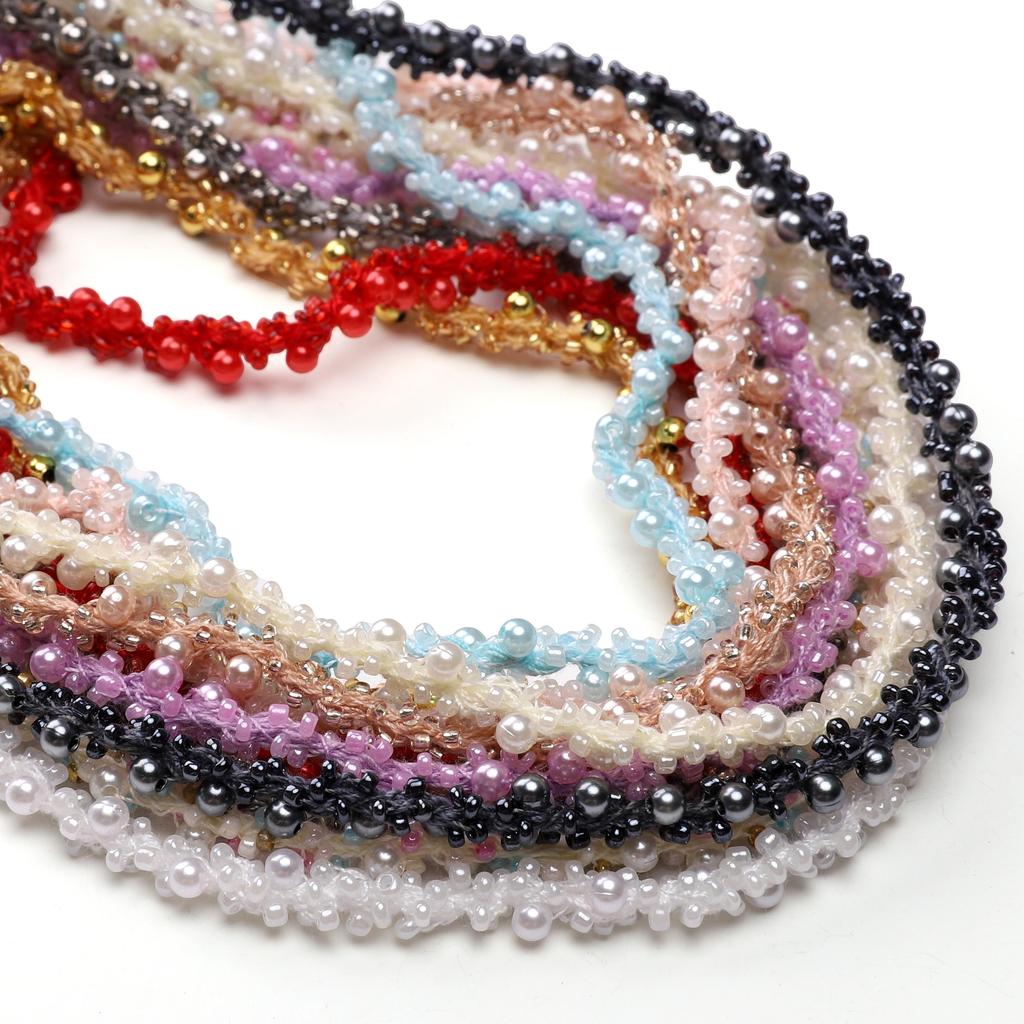 Rice Bead String Polyester Woven Tape For DIY Dresses Sewing Supplies