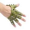 PU Leather Half-palm Gloves Fingerless Patent Leather Gloves Lolita Rivet Gloves  Girls