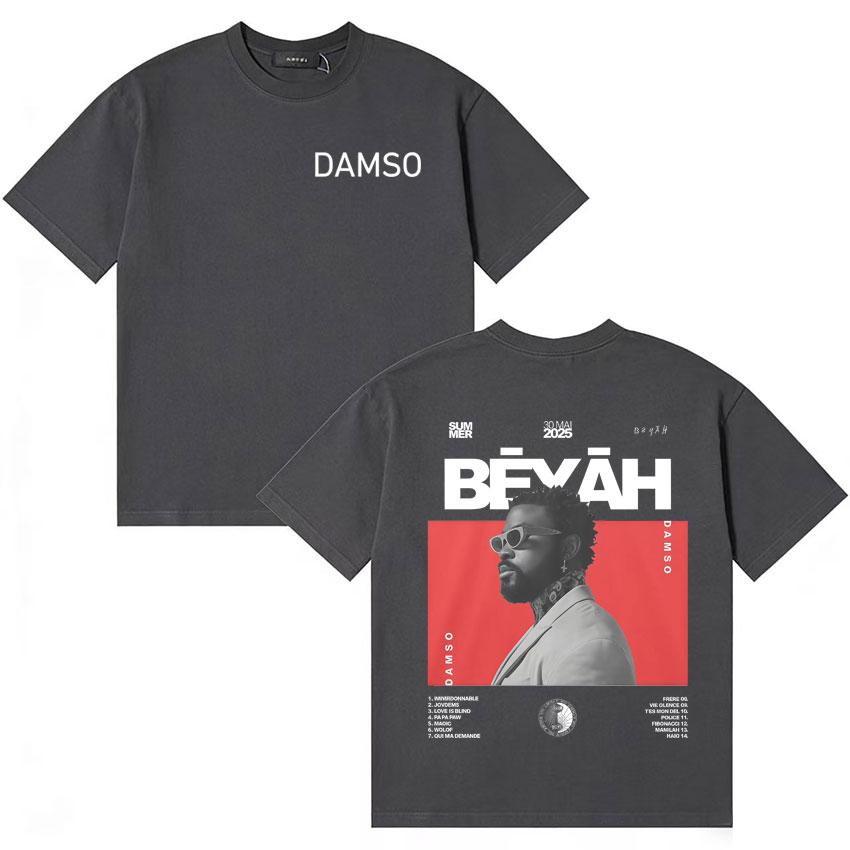Singer Damso Summer Album Tshrit Fashion Oversized Cozy Gothic Short Sleeve T Shirt Unisex Women Retro Aesthetic Streetwear Clothes