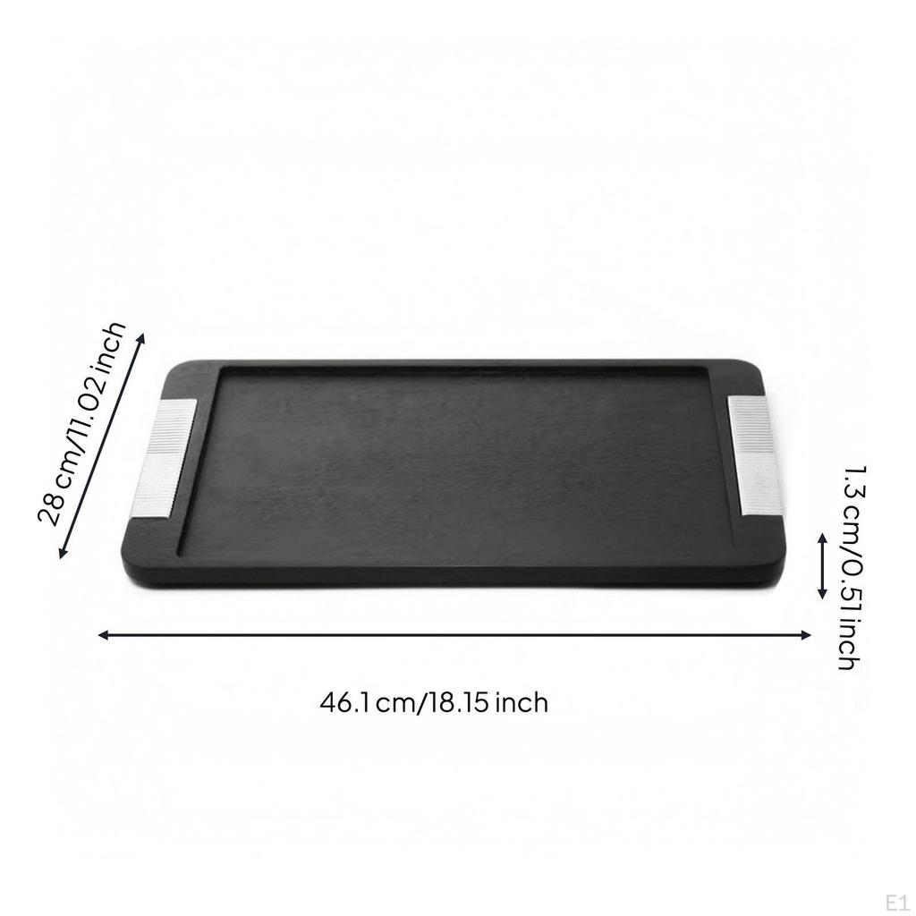 decorative Tray with Handles Rectangular Organizer for Coffee Table, Tabletop, Entryway Solid