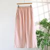 Women's Pure Cotton Gauze Pajama Set - Spring/Summer, Long Sleeve, Nine-Point Pants, Loose Fit, Japanese Style, Solid Color.