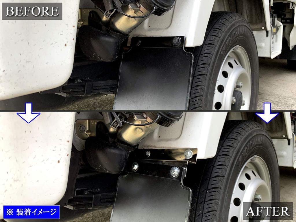 BRIGHTZ NT100 Clipper DR16T Super Mirror Finish Stainless Steel Plated Rear Mud Flaps with Extension Stays 2PC DR16 DR R16 16 NT100 Clipper Truck NT