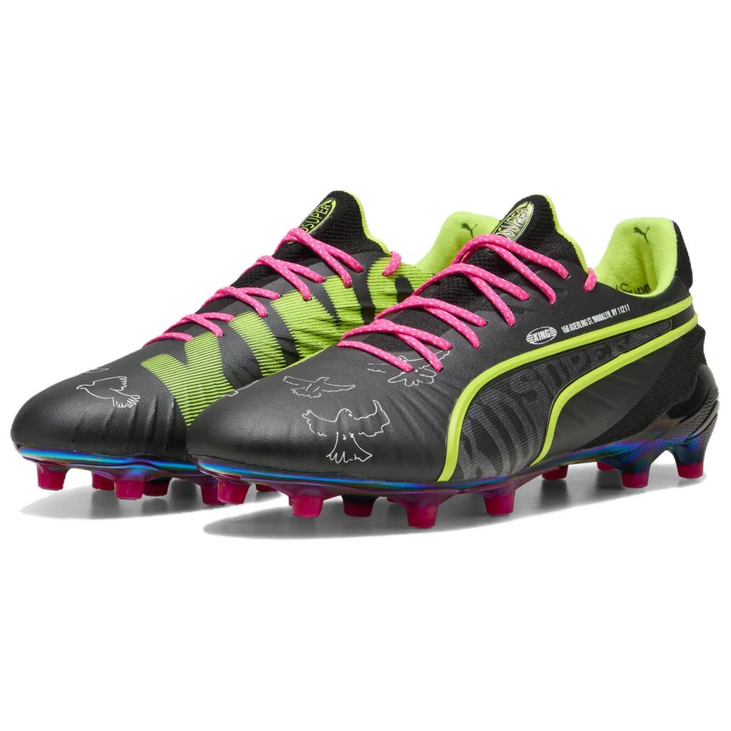 KidSuper Studios X Puma King Ultimate FG AG World Cup Pack Unisex Sneakers Black Electric-Lime Strong-Grey 108437-01