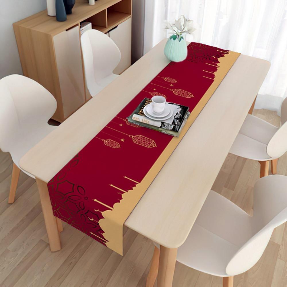 2 Stück Lange Leinen Feiertags Dekorative Tischdecke Staubtuch Platzset