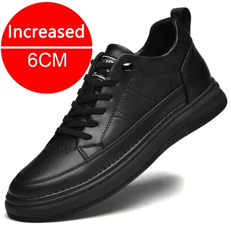 Frühling Herbst Herren Innenerhöhung Schuhe Leder Sport Freizeitschuhe Unsichtbare Höhenerhöhung Schuhe Männer Sport Aufzug 8CM