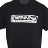 Manning Motorsports 100% Cotton T-shirt Mens Tees Top Mens Size Medium Black Racing