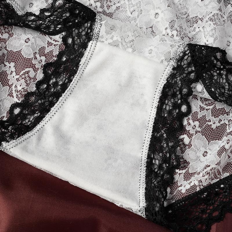 Sexy Transparent Lace Flower Panties New Fashion Middle Waist Bowknot Mesh Underwear for Women Lingerie