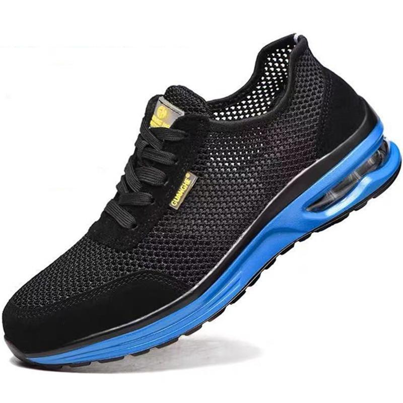 

summer work shoes with protection security shoes men breathable safety shoes lightweight work shoes with steel toe work sneakers 36
