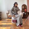 Elegant Knit Sweater Dress with Waistband - 2025 Spring/Autumn Collection