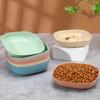 5pcs Non-Slip Plastic Cat Bowls Set Shallow Pet Food Water Dishes Suitable for Kittens Short Leg Cat Ferrets Stray Cats Dog Bowl