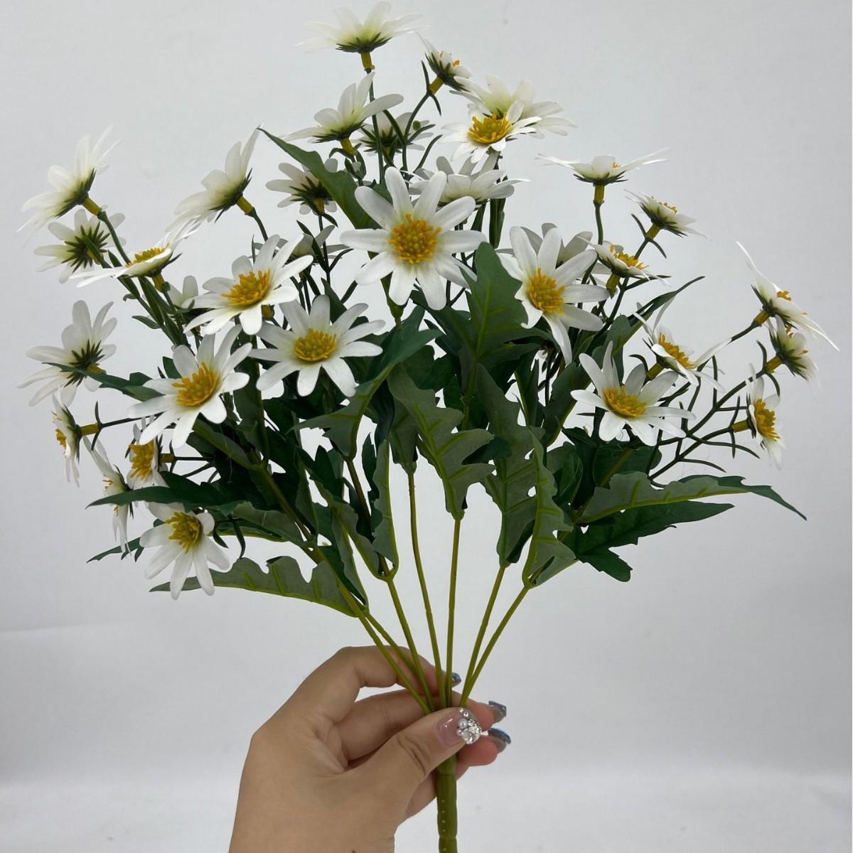 Multicolor Artificial Daisy Bouquet, Faux Small Daisies with Yellow Centers, Fake Flowers for Home Vase & Garden Decor