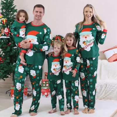 Druck Niedliches Familien-Set Pyjamas, Hauskleidung, Familien-Set Langarm-Oberteil Hosen-Set