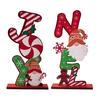 Wooden Christmas Ornament Desktop Faceless Gnome Gingerbread Man Decoration Xmas Noel Joy Centerpiece for Home Mantel Dining Table