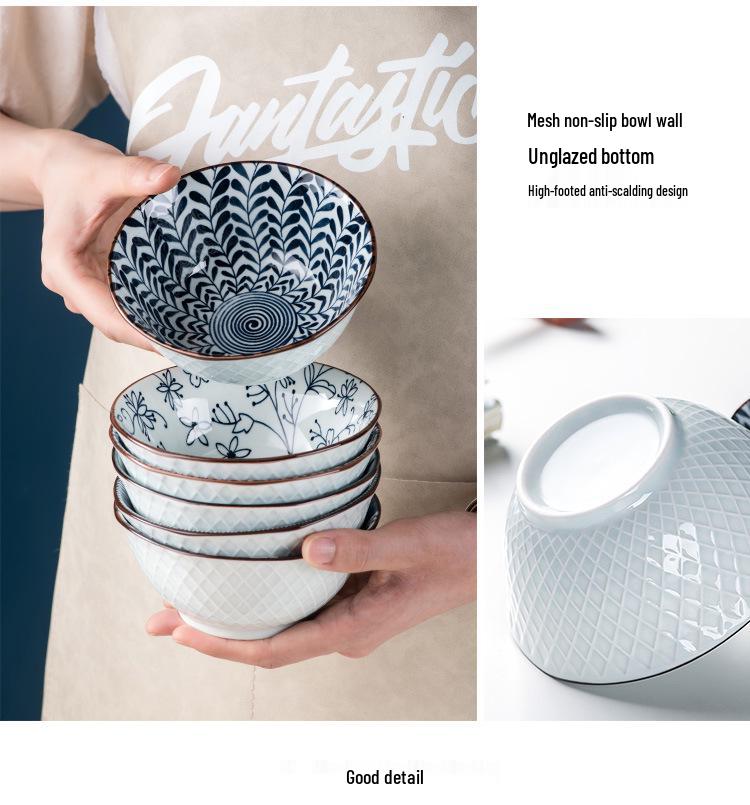 Porcelain Bowl & Plate Set - Blue & White Gift Set for Home, Creative Company Opening, Souvenir