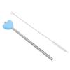 Stainless Steel Drinking Straw with Cleaning Brush Reusable Metal Straight Drinking Straw for