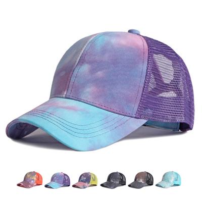 Spring Summer Men Women Breathable Mesh Baseball Caps Gradient Cap Ponytail Baseball Cap Outdoor Sports Beach Cap Snapback Hat