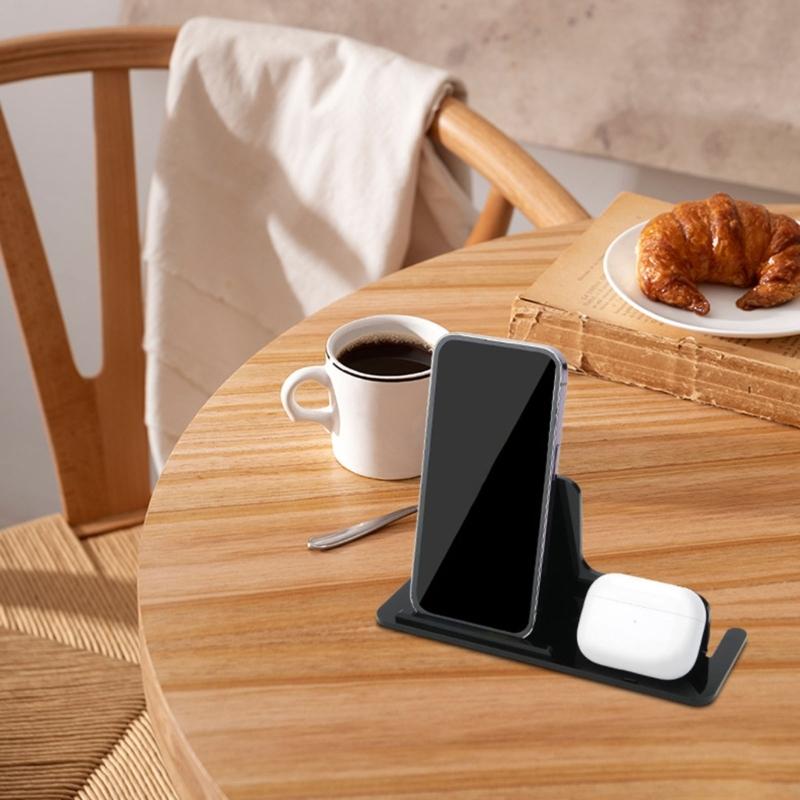 Office and Home Acrylic Desktop Holder Support for Smartphone Earphones, Adjustable Viewing Angle, Slip Resistant Design