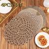 4 Pieces Woven Tableware Mat Non-Slip Pot Mat Durable Natural Jute Place Mat Hotel