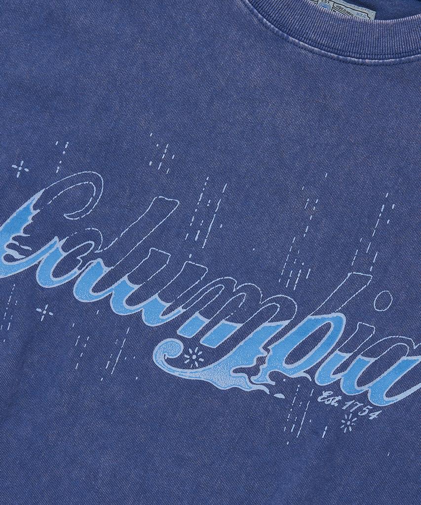 COLUMBIA UNIVERSITY Cu Burn Salt Washed Women Over-Fit S/S T-Shirts_Blue