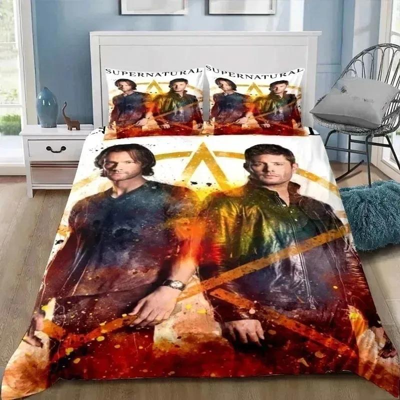 Duvet Cover Pillowcase Supernatural Sam N Dean Bedding Set Home Style Bedding 2/3 Piece Set Kids Boy Girl Student Dormitory Gift