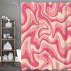 Fluid Line Pink Shower Curtain, Bathroom Decorative Shower Curtain, Waterproof Shower Curtain with Hooks