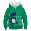 Autumn And Winter New Arrival Children's Clothing Pullover Sweater New Funny Dinosaurs And Other Animals Illustration Printed Hooded Sweater Long-slee
