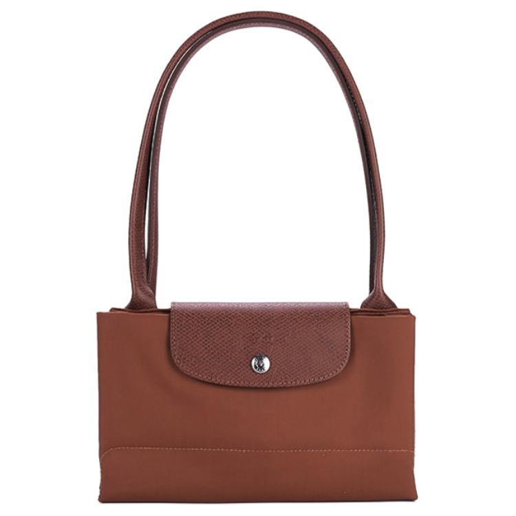 Longchamp Le Pliage Green 31 Long Handle Snap Button Zipper Closure Canvas And Leather Dumpling Tote Bag Large Women Tote Bag Brown 1899919504