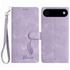 For iPhone 17 Air Case Imprinted Feather PU Leather Wallet Phone Cover with Wrist Strap