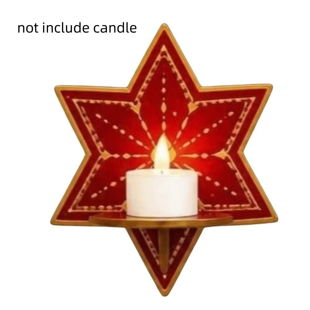 Wooden Wall Mounted Shelf Star Wall Display Stand Tealight Sconce Wall Storage Rack Festival