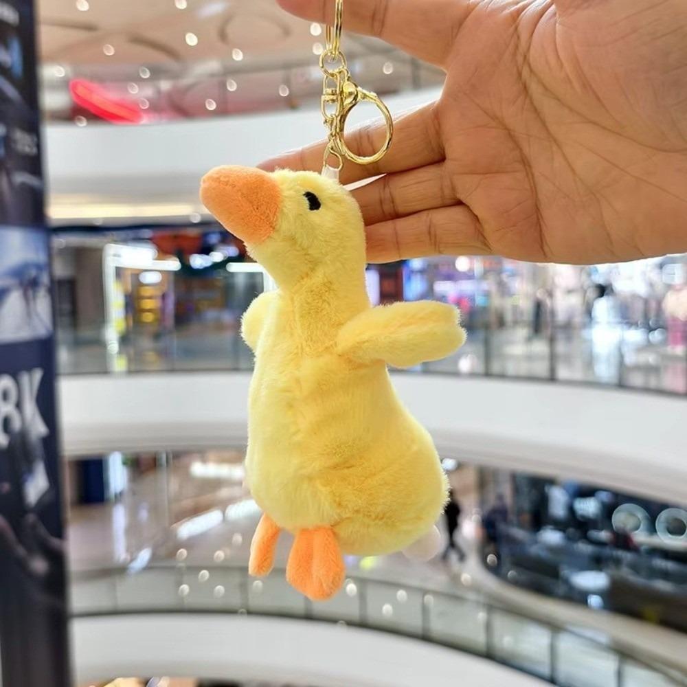 Plush Bag Plush Goose Keychain Pendant Yellow And White Colored Plush Bag Pendant