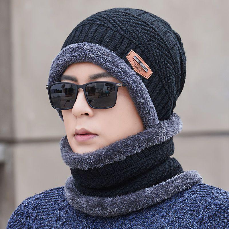 Korean Style Thickened Wool Pullover Hat with Ear Protection and Velvet Lining for Youth