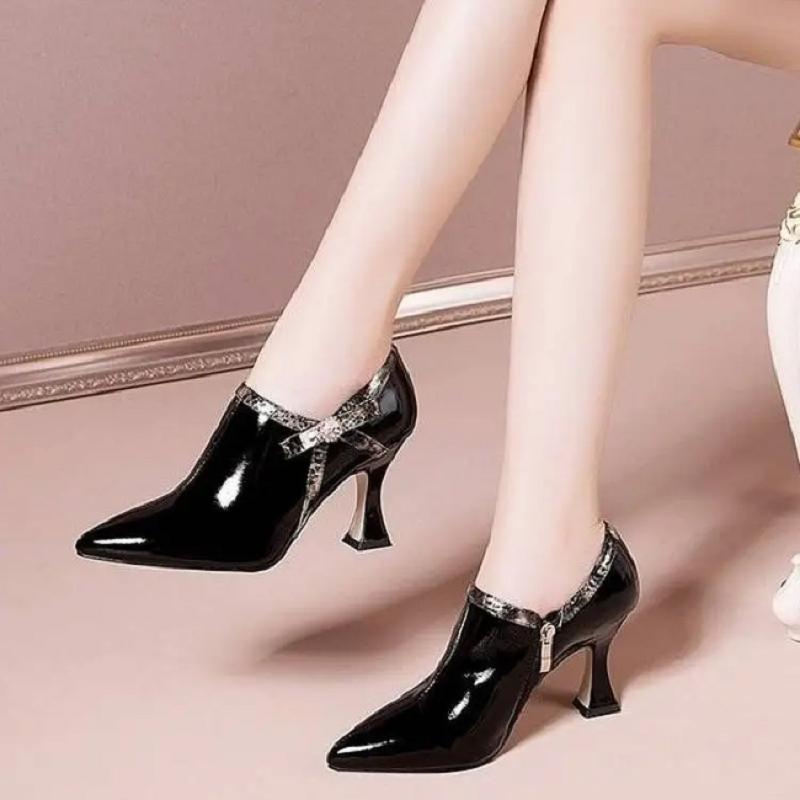 Botki damskie moda damska wysoka jakość czarne szpiczaste seksowne buty imprezowe pani wiosna i lato zielone buty ab765