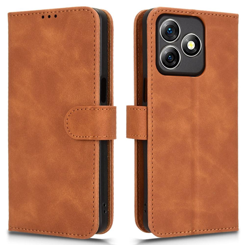 

For Ulefone Note 18 Ultra Phone Case Skin-Touch Leather Wallet Support Stand Cover Brown
