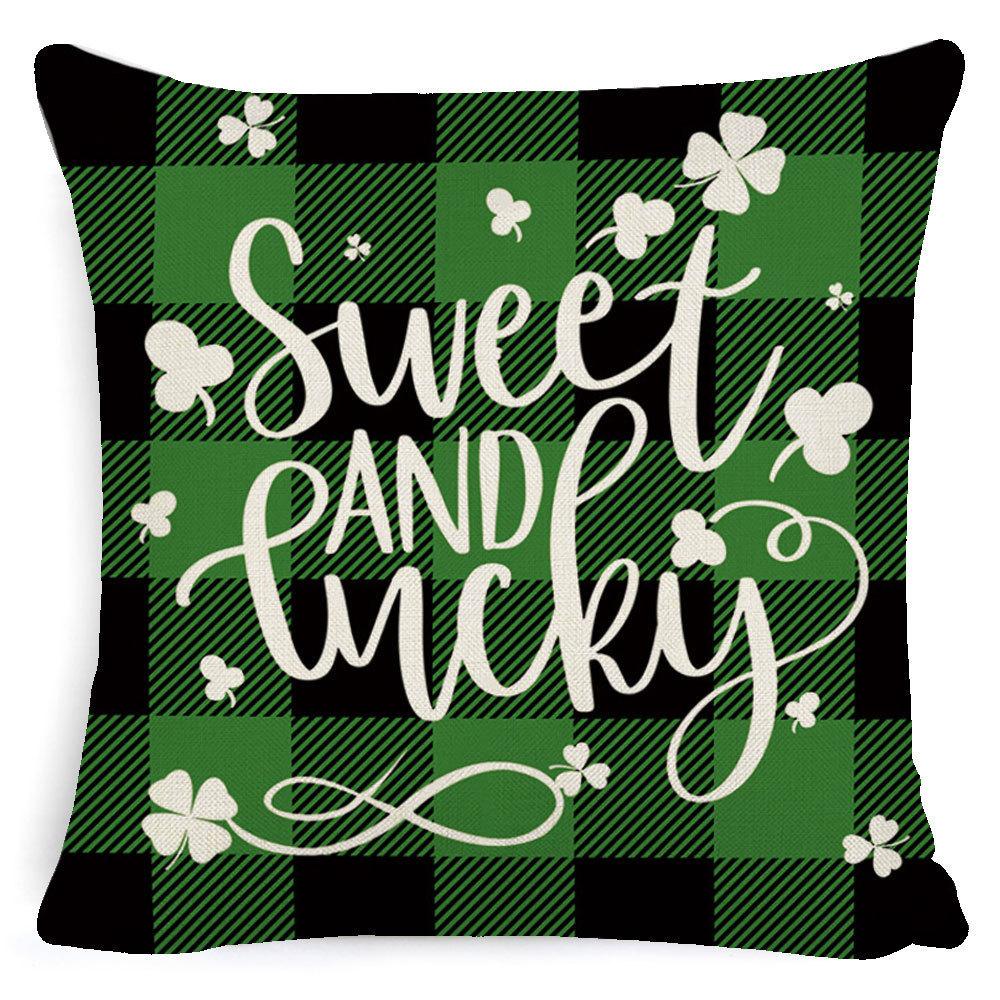 St. Patrick's Day European Holiday Four-leaf Clover Cushion Pillow Case Office Lumbar Support