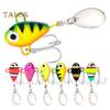6Pcs 10G/5CM VIB Fishing Lure with Treble Hook Spinning Sequin Long Casting Metal Hard Artificial Spinner Bait Saltwater Freshwater Bass Walleye