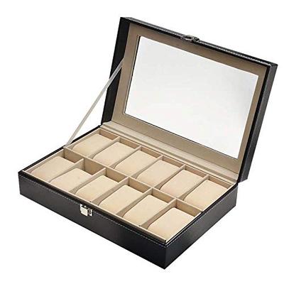Ansimple Watch Storage Case/Box, Watch Collection Case/Accessory Storage, PU Material (Holds 12 Watches)